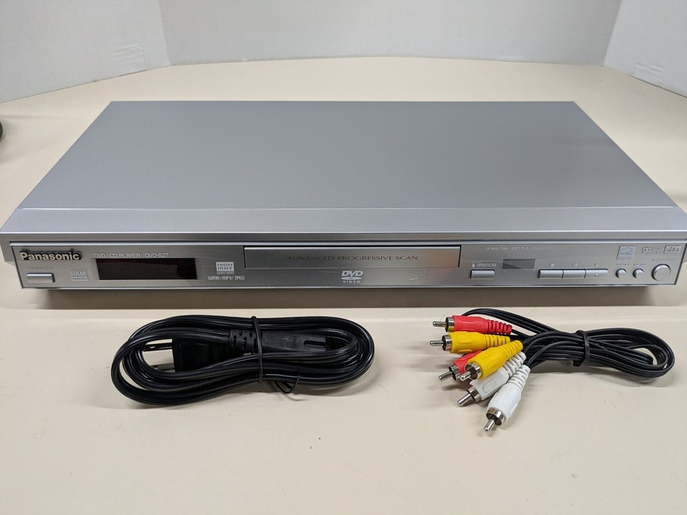 Panasonic DVD-S27 DVD CD Player WMA/MP3/JPG with Cables Tested Working No Remote