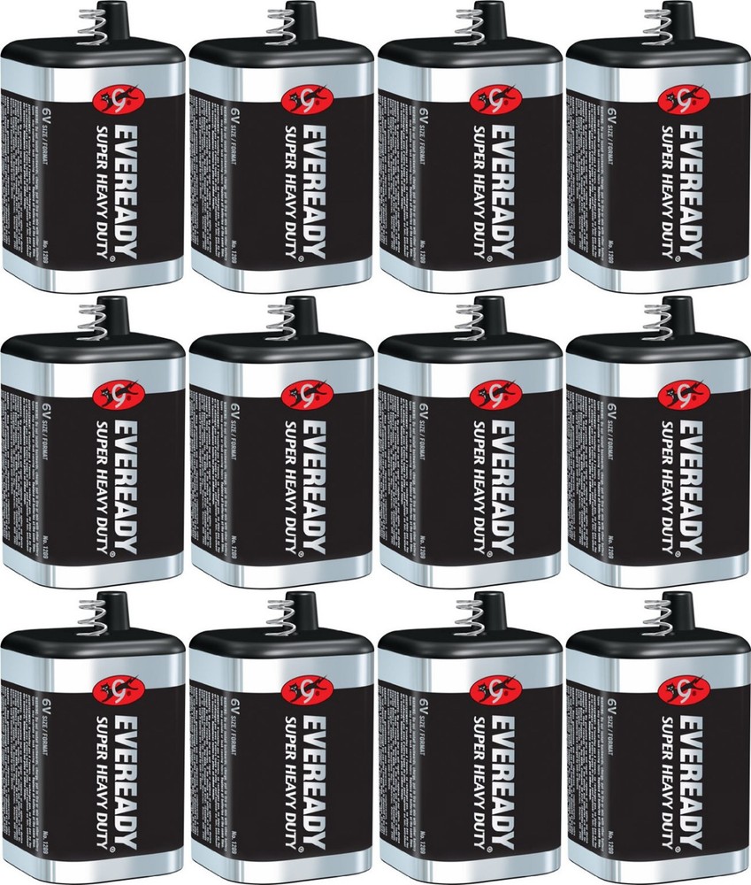 12 Eveready 1209 Zinc-Carbon Super Heavy Duty Lantern 6 Volts Batteries