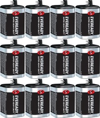 12 Eveready 1209 Zinc-Carbon Super Heavy Duty Lantern 6 Volts Batteries
