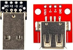 10pcs USB 2.0 Type A Male and Female Breakout Board 4 pins 2.54mm Output (5pcs M