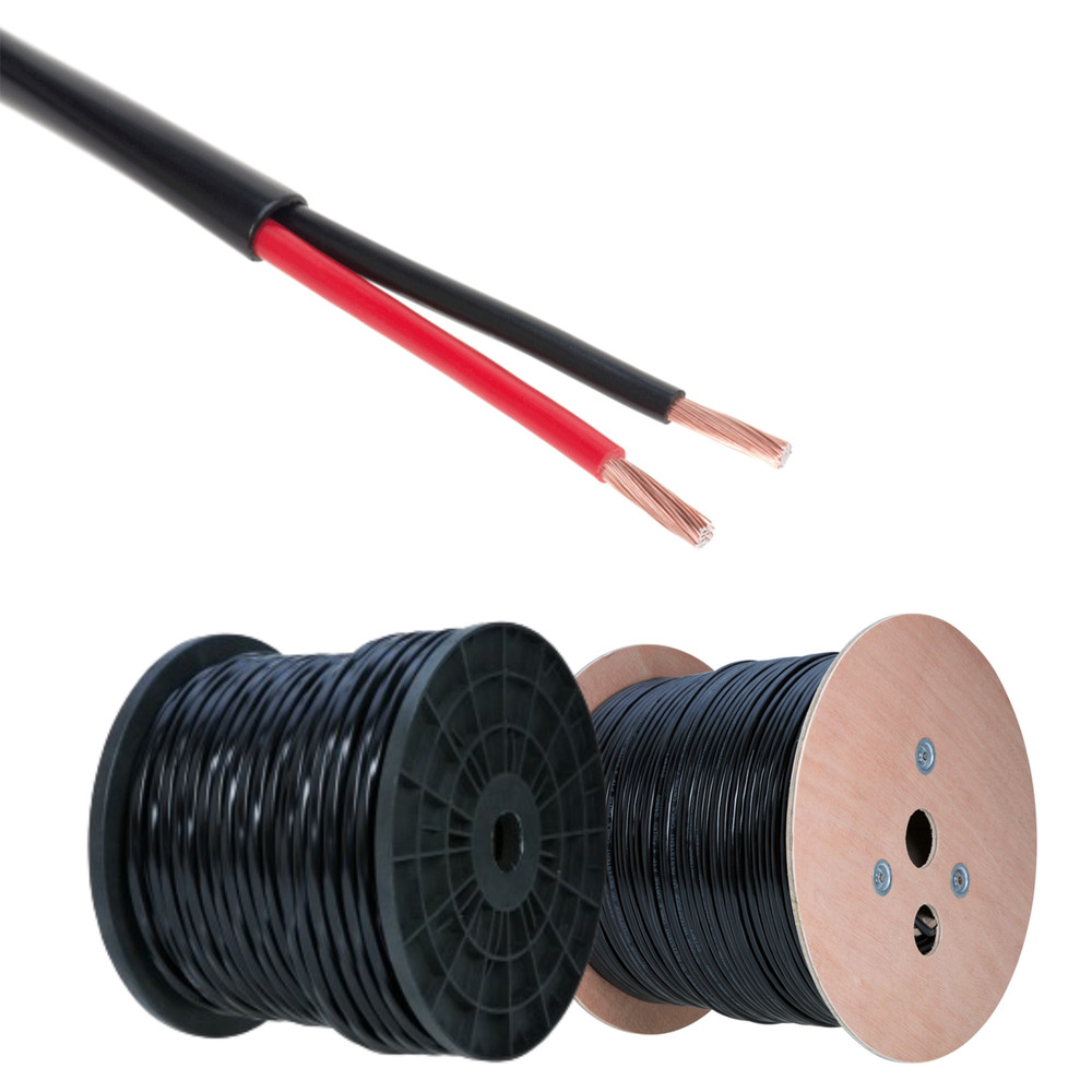 16/2 In-Wall Outdoor Burial UV CL2 Speaker Wire 16 AWG Cable Black 250ft 500ft