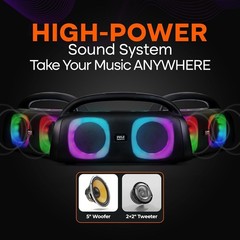 Pyle Wireless Portable LED Bluetooth Boombox Speaker FM Radio 160W Dual Speakers