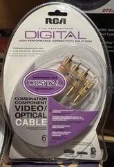 RCA Digital Video Component & Toslink Optical Cable 6 Foot Lot Of (2) NIB