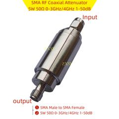 SMA RF Coaxial Attenuator 5W 50Ω 0-3GHz/4GHz 1/2/3/5/6/10/15/20/25/30/40/50dB