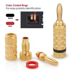 WG-3333 24k Gold Plated Speaker Banana Plugs-Closed Screw Type (12 Pairs (24 …