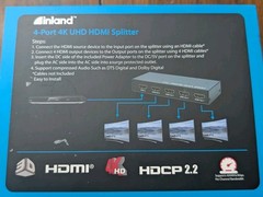 Inland 4 Port 4K UHD HDMI Splitter 1×4 HDCP 2.2 Powered Display Box