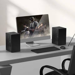 30W Powered Bookshelf Speakers with RCA Input for TV, PC, and Turntables
