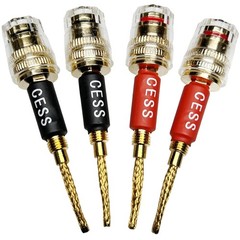 4 Pack Pin Banana Plug to 4mm Female Banana Jack/Speaker Wire(Braided-Type to 4m
