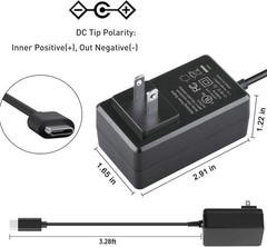 5v Adapter for TERUNSOUl D016 4K+4K Dash Cam Front and Rear DC5V USB Type C Car