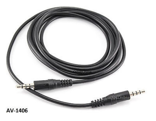 6ft CablesOnline 3.5mm (1/8″) Stereo 4-Pole TRRS Male to Male Cable, AV-1406