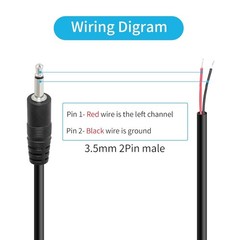 Durable 3.5mm Male Plug to Bare Wire Stereo Cable – 1M Length for Audio Devices
