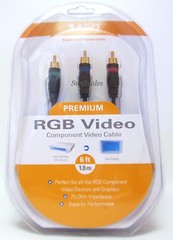 BAFO Premium 24K Gold Plated RGB Component Video Cable 6′ 6FT Retail Pack