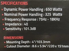 DB DRIVE WDX69MOTO-CD W/BACKLOADED COMPRESSION DRIVER 650 DYNAMIC/325 NOMINAL