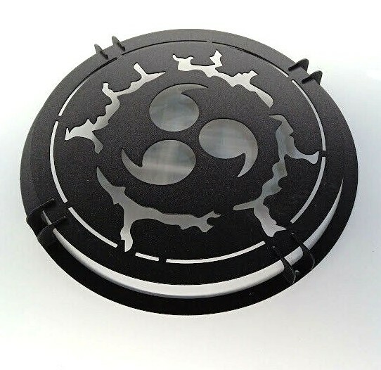Handmade Custom Metal Raised Speakesr Grill 1pc Naruto Uchiha sign Subwoofer
