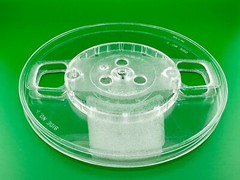 7-inch Take-up Reel 7″ x 1/4″ ~ 4″ Hub ~ Empty Clear Plastic ~ No Tape ~ NOS