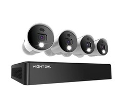 NEW Night Owl 8 Channel 4K Bluetooth DVR w/ 1TB Hard Drive & 4 Wired UHD Cameras