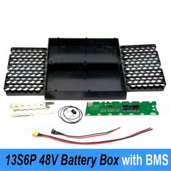 DIY 48V 13S6P 18650 Battery Pack Box with 13S 30A BMS + Holder & Nickel Assembly