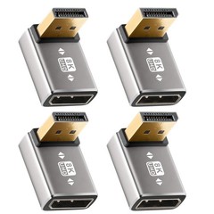 Togconn 8K 90 Degree DisplayPort 1.4 Adapter 4-Pack, (Up and Down) Right Angl…