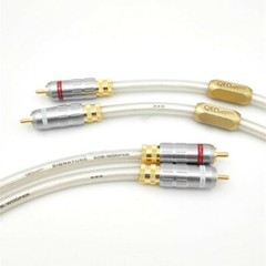 Pair QED 6N OCC Silver-plated HiFi RCA Cable Subwoofer Audio Line Signature Cord