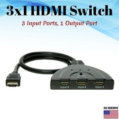 HDMI Switch 3×1 HDTV 1080p Splitter Cable Adapter Converter Hub Box 3 In 1 Out
