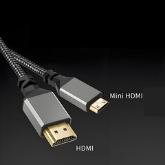 Mini HDMI zu HDMI Kabel 0.3m 1m 1.5m 2m 3m 5m Ultra HD 4k Full HD HDMI 2.0 Grey