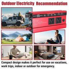 5000W Pure Sine Wave Inverter 12V DC to 110V AC Power Inverter Solar Converter