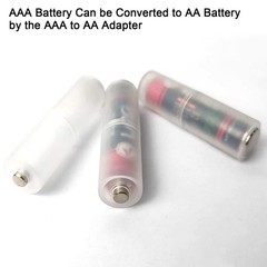 Coliao 10pcs AAA to AA Battery Adapter Clear