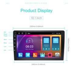 10″ Android 15 Double 2Din Car Stereo CarPlay Auto Radio GPS Navi WiFi BT 2+64GB