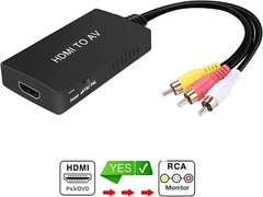 HDMI to RCA Converter, HDMI to AV 3RCA CVBs Composite Video Audio Converter Adap