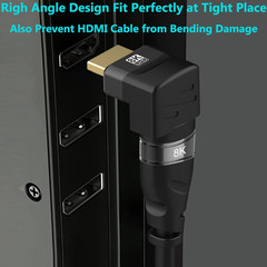 4 Pack 8K HDMI 2.1 Male to Female Adapter Right Angle Connector up down Angle