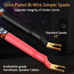 4 Pack 6 Inch HiFi OFC Speaker Jumper Cables, Speaker Cable Bridge Bi-Wire Sp…