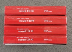 Four (4) Maxell UR 90 Blank Audio Cassette Tapes Type I Normal Bias, Indonesia