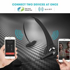Wireless Headset Truck Driver Noise Cancelling Over-Head Bluetooth Headphones US
