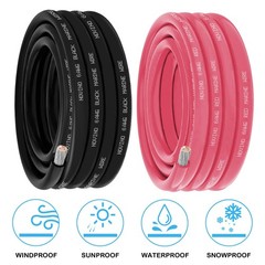 6 Gauge Marine Wire Include 6 AWG 15FT Red & Black,6 6 Gauge, Red, Black