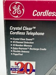GE 10 Channel Cordless Telephone With Crystal Clear Sound Model 2-9616