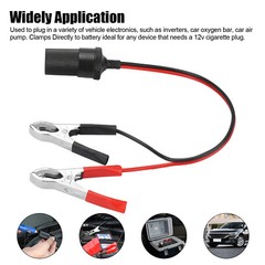 2X Car Battery Alligator Clamp Cable Clip Lot Cigarette Lighter Adapter Socket