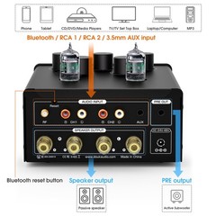 Douk Audio Bluetooth Tube Amp: 300W x2 TPA3255 2 Channel Stereo Power Amplifi…