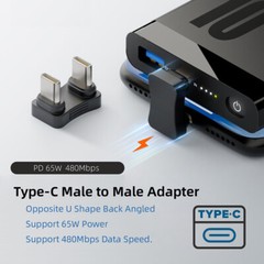 USB-C Type C Male to Male Adapter 480Mbps Coupler Extender Power Data Adapter