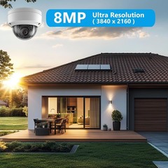 4K 8MP PoE IP Vandal Dome Camera IR Mode Outdoor/Indoor Metal Housing 2.8mm