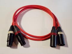 XLR Balanced Interconnect Cable (1m) PAIR – MOGAMI Wire NEUTRIK – RED/BLACK