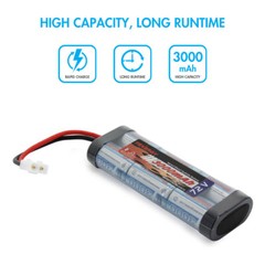 Tenergy NiMH 7.2V 3000mAh & 3800mAh RC Battery Packs w/ Tamiya & Charger Options