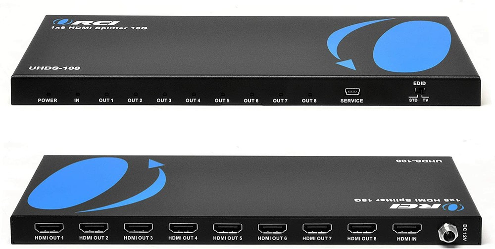 OREI 4K 1 in 8 Out HDMI Splitter 4:4:4 8-bit – 18Gbps 4K@60Hz(UHDS-108)