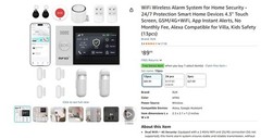 XUK 13-Piece WiFi 4G GSM Home Security Alarm System 4.3″ Touchscreen-USED