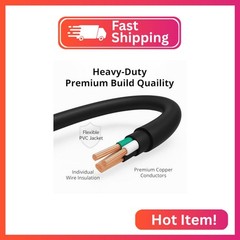 Kado 0.8m 3 Prong AC Power Cord, 2.6 Feet 125 Volts 10 Amps Power Cable