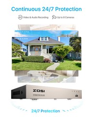 ZOSI H.265+ 8CH/16CH DVR for Security Camera System 1080P Recorder with HDD