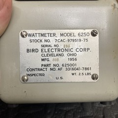 Bird 6250 Ham Mate Thruline Watt Meter Dummy Load 30-500MHz 250mw