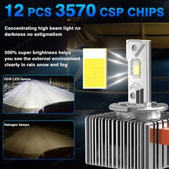 D5S LED Headlight Bulbs High-Low for chevy Silverado 1500 2016-2018 Replace HID