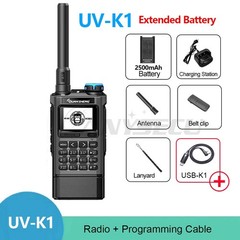 QUANSHENG UV-K1 Aviation Receive NOAA 5W Multi-Band Two Way Radio + USB Cable