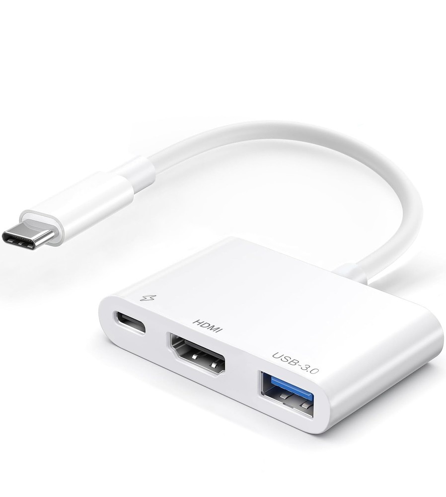 USB-C Digital AV Adapter for iPhone 15, Multiport AV Adapter with 4K HDMI Output