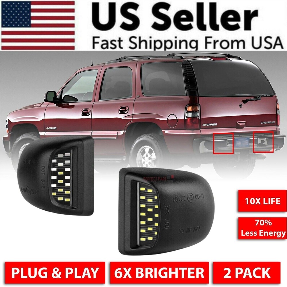 00-06 Tahoe Yukon XL LED License Plate Light Lamp Pair White